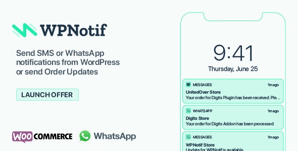 WPNotif v1.5.2 - WordPress SMS & WhatsApp Notifications