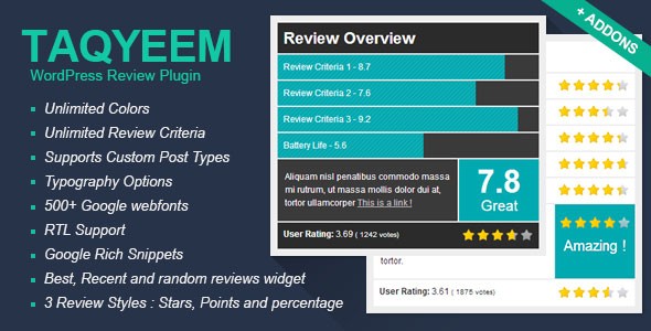 Taqyeem v2.5.0 - WordPress Review Plugin