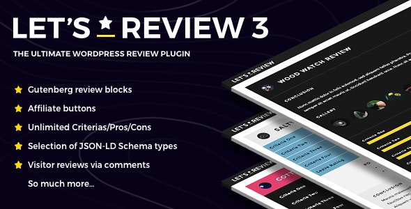 Let's Review v3.0.4 - WordPress Plugin With Affiliate Options