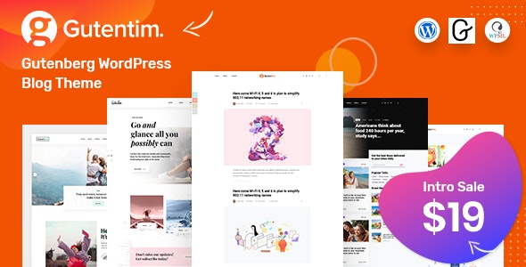 Gutentim v1.1 - Modern Gutenberg WordPress Blog Theme