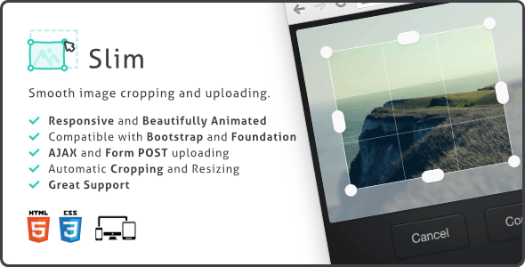 Slim Image Cropper v1.9.0 - Responsive Uploading and Ratio Cropping Plugin