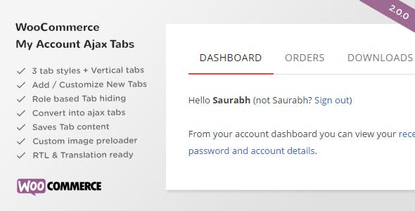 SS WooCommerce Myaccount Ajax Tabs v2.1.0