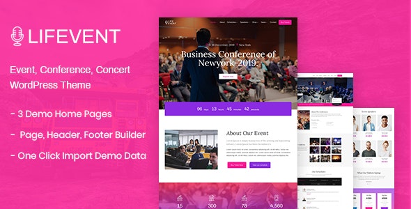 Lifevent v1.0.1 - Conference WordPress Theme