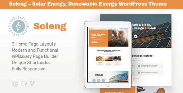 Soleng v1.0.5 - A Solar Energy Company WordPress Theme