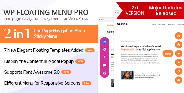 WP Floating Menu Pro v2.0.8 - One page navigator, sticky menu for WordPress
