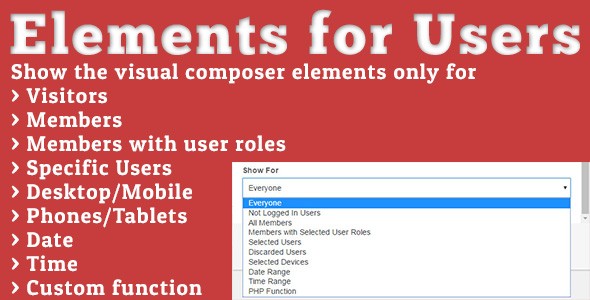 Elements for Users v1.5.4 - Addon for WPBakery Page Builder (formerly Visual Composer)