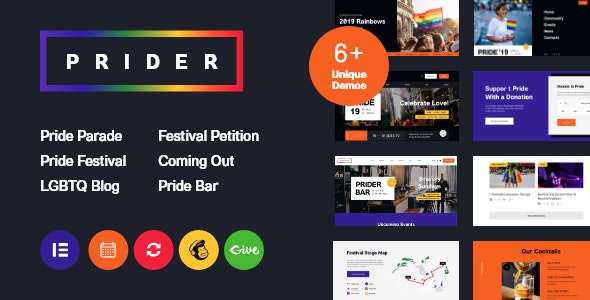 Prider v1.0.1 - LGBT & Gay Rights Festival WordPress Theme + Bar