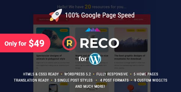 Reco v3.4.0 - Minimal Theme for Freebies