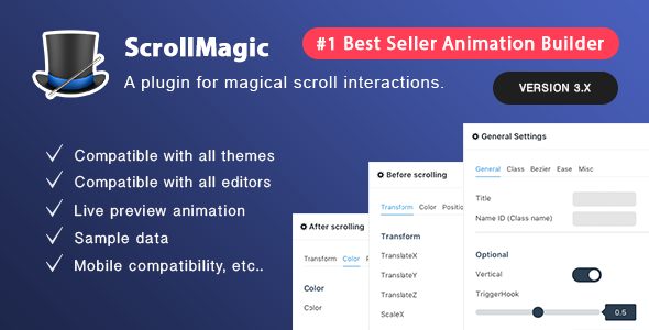 Scroll Magic v3.7.4 - Scrolling Animation Builder Plugin