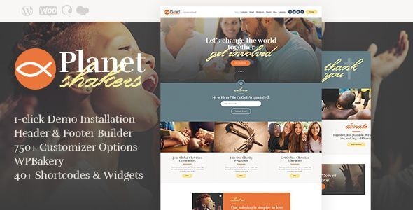 Planet Shakers v1.0 - Church & Religion WordPress Theme