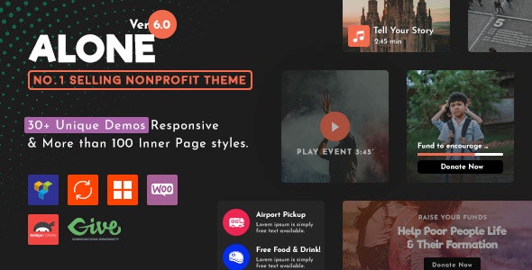 Alone v6.0 - Charity Multipurpose Non-profit WordPress Theme