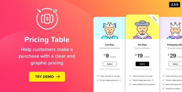 WordPress Pricing Table Plugin v2.5.3