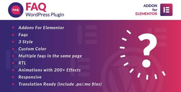 Faq for Elementor v1.0 - WordPress Plugin