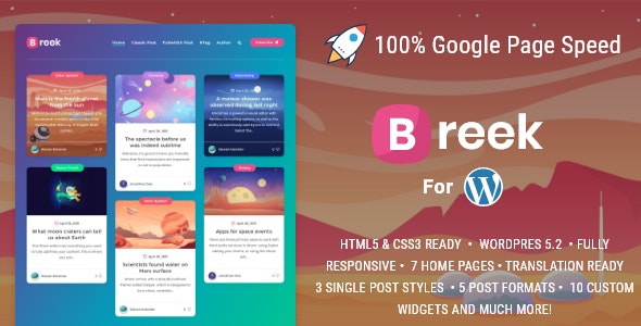 Breek v1.5.0 - Minimal Masonry Theme for WordPress
