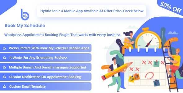 BookMySchedule v1.0 - Appointment Booking and Scheduling Wordpress Plugin with Mobile Apps
