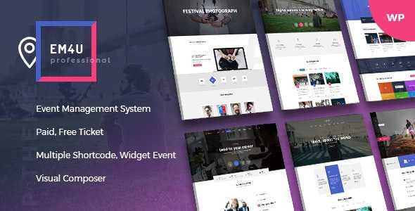 Event EM4U v1.3.4 - Multiple Event Booking Conference Ticket, QR Code Calendar WordPress Theme
