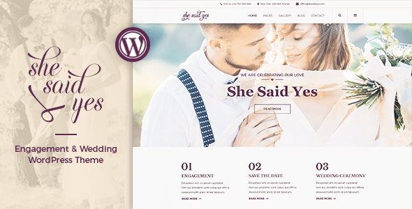 SheSaidYes v1.2.2 - Engagement & Wedding WordPress Theme