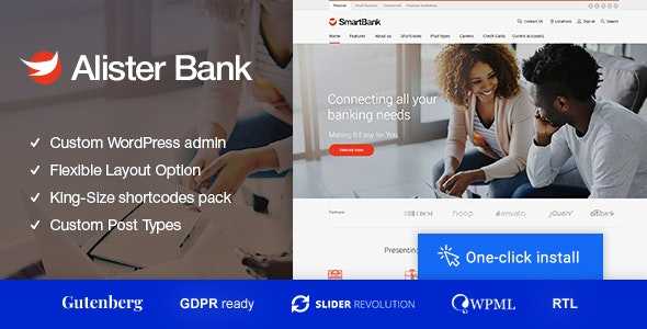Alister Bank v1.0.9 - Credits & Banking Finance WordPress Theme