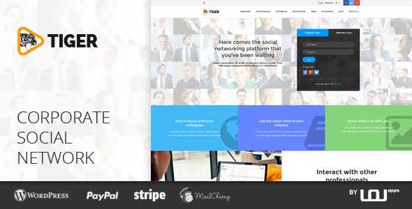 TIGER v101.1.8 – Social Network Theme for Companies & Professionals