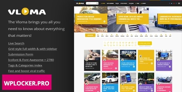 Vloma Grid v2.5 - A Responsive WordPress Video Blog Theme