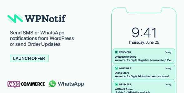 WPNotif v1.8.0.10 - WordPress SMS & WhatsApp Notifications