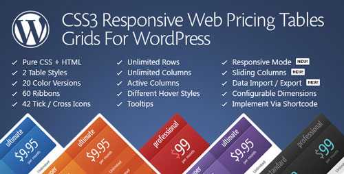 CSS3 Responsive Web Pricing Tables Grids v11.1
