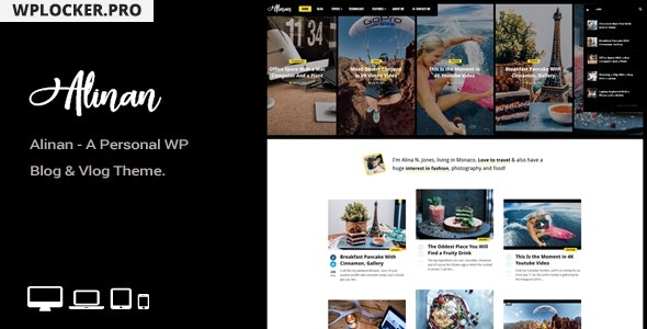 Alinan WP v2.0 - A Personal WordPress Blog and Vlog Theme