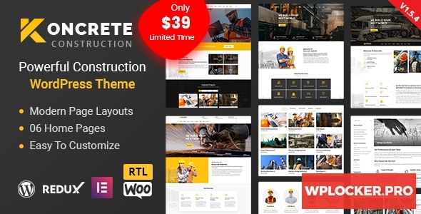 Koncrete v1.5.4 - Construction Building WordPress Theme