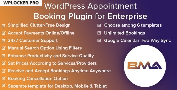 BMA v1.2.1 - WordPress Appointment Booking Plugin for Enterprise
