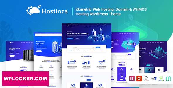 Hostinza v3.2.1 - Isometric Domain & Whmcs Web Hosting WordPress Theme