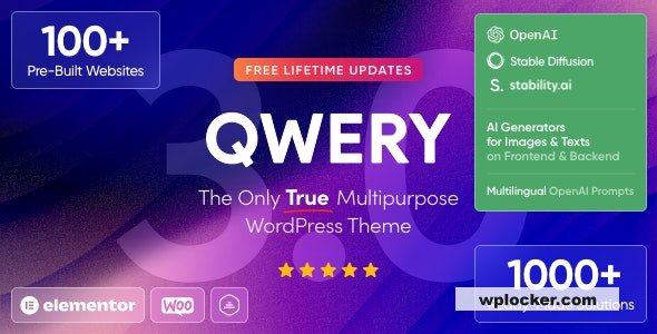 Qwery v3.6.0 - Multi-Purpose Business WordPress & WooCommerce Theme + ChatGPT