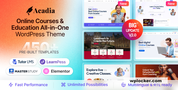 Acadia v3.0.0 - Education WordPress Theme For University & Online Course
