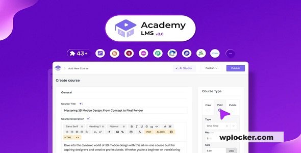 Academy LMS Pro v3.3.7 - All-in-One WordPress LMS Plugin For Your Online Courses