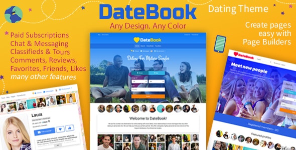 DateBook v4.9.7 - Dating WordPress Theme
